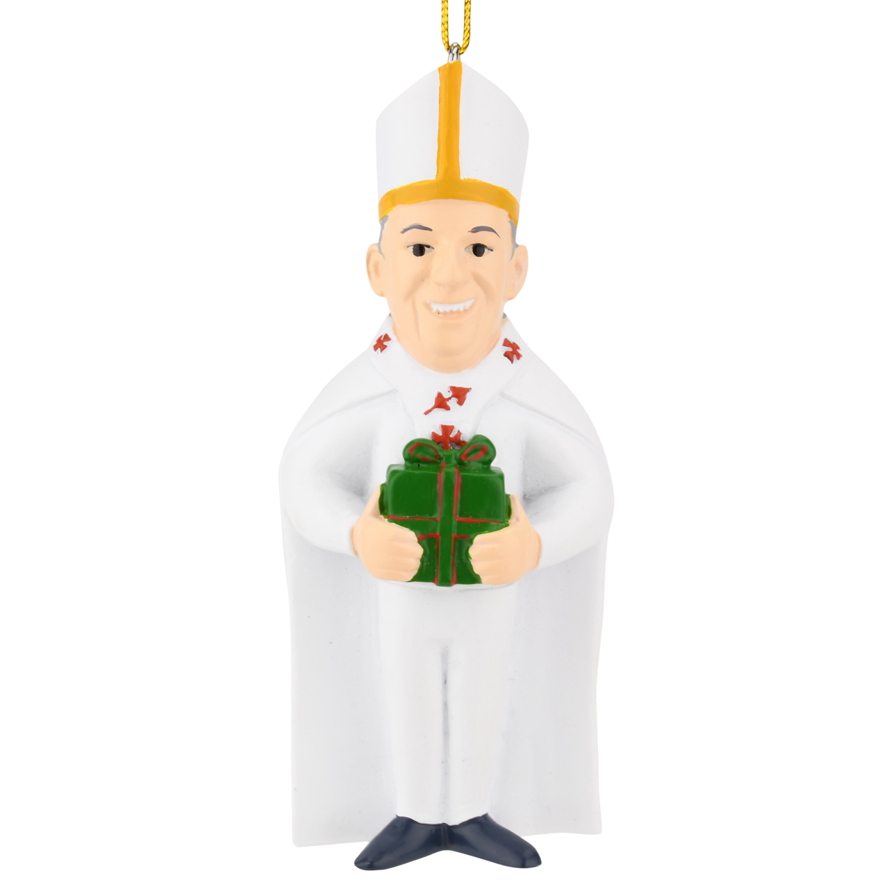 Tree Buddees The Pope with a Present Cute Religious Christmas Ornament